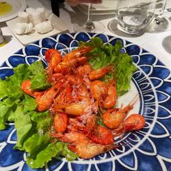 Shrimp special - sweet and simple with flakey salt and poached warm