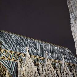 The roof is made of 230 000 glazed mosaic tiles