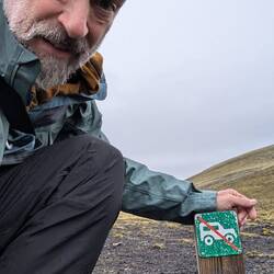 It's really small, but there is no tall vegetation to hide it, it can be seen for miles.