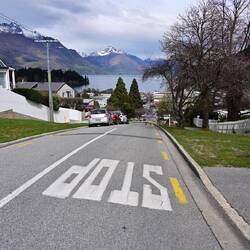 Precipitous street down to town