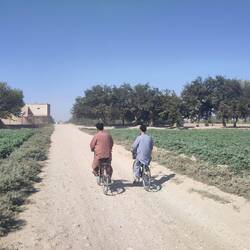 A peaceful bicycle ride on a Friday in Afghanistan.