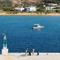 Waving goodbye from the boat