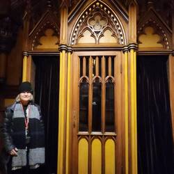 Cathy almost taking Confession