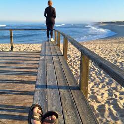 Paseo matutino por la playa de Furadoura.