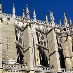The flying buttresses that make all of the stained glass possible.
