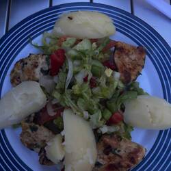 Heute Salat, Kartoffel und Hühnchen
