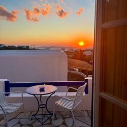 Final Mykonos sunset from our balcony