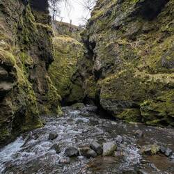 Entrance to the canyon. Ho to get in? Too much water? Check back...