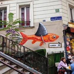 Mural near the apartment with clever play on words, apparently!