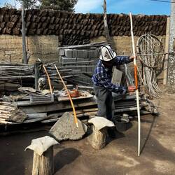 The Elm rods are painted with a substance that repels bugs and mice