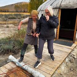 And then you stomp on it to get the water out