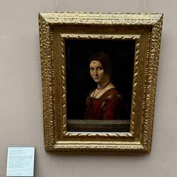 Portrait of a woman of the court of Milan by Leonardo Da Vinci, painted around 1497