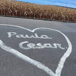 ...but one of them left the other a message on the road. 🥰