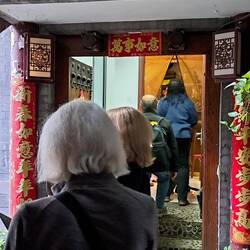 Entering our host's home.