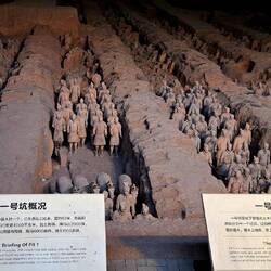 Each warrior held an actual weapon, mostly looted in a tomb robbing & burning incident ~209-20 BC.