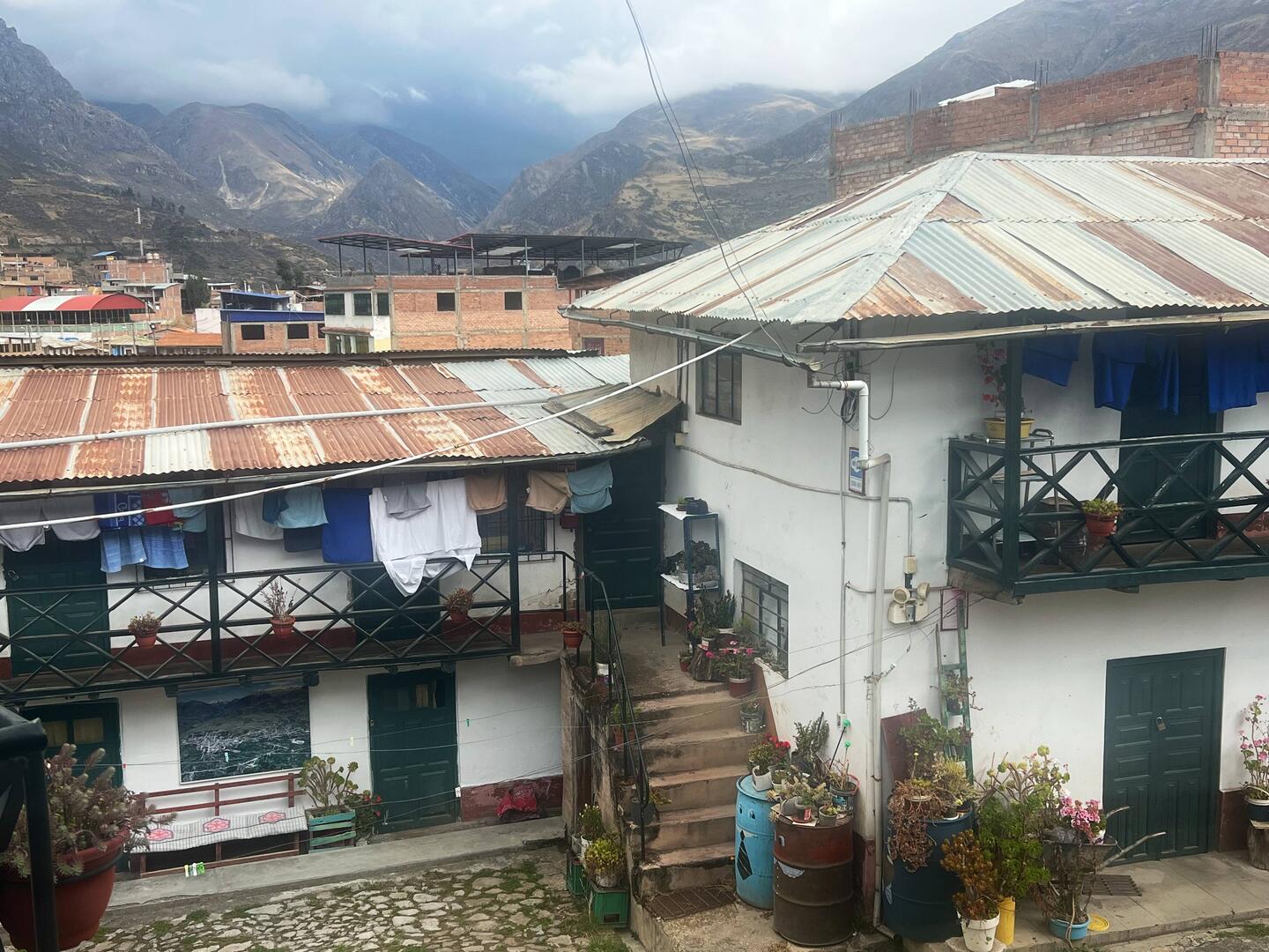 Our traditional hotel, with washing lines beneath the eaves