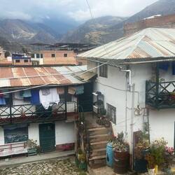Our traditional hotel, with washing lines beneath the eaves