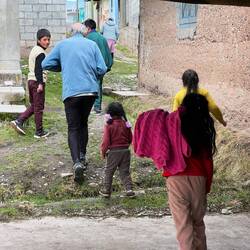 Off go the kids with Alain - to do a little shopping.