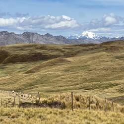 Lovely open countryside with distant mountains in all directions