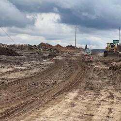 Road works. This bit is not so bad. We were concentrating too hard to take photos in the worst bits