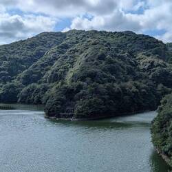 Upstream from dam