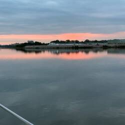 Passing the Komatsu factory in Peoria. Red sky at night... (etc)