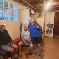 Getting those shoes on for the last time!