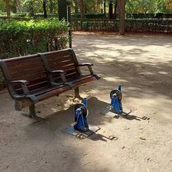 Benches with bike pedals🥰