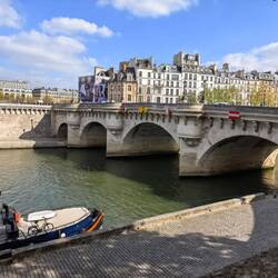 Walking along the Seine.