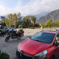 Auf einem Cappuccino in Chiavenna