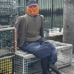 Jack-o-lantern fisherman