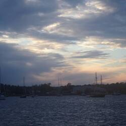 Evening sky as we return to port
