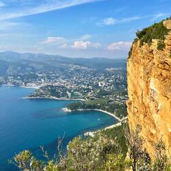 Aussicht auf Cassis mit dem Fahrrad