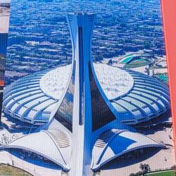 Olympiastadion - der Montreal Tower ist mit einer Höhe von 162m & 45° der schrägste Turm der Welt