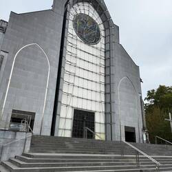 Cathedral. Started as gothic back in the 1800s, ran out of money in 1990s. Mix of styles