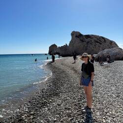 On the beach near the rock; not nearly the scale of Morro Rock!