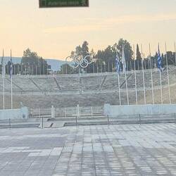 das Station, wo die olympischen Flacke gezündet wird