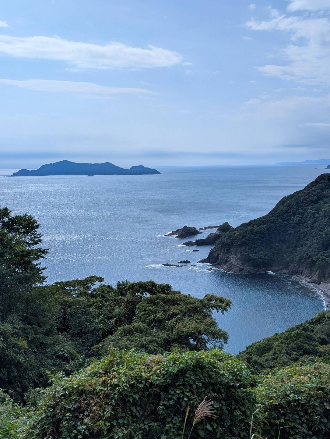 Scenic coast road view