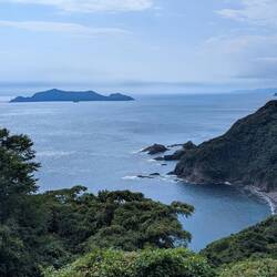 Scenic coast road view