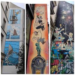 Gesammelte Werke an Brüsseler Hauswänden