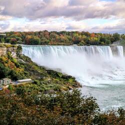 Niagara Falls seen from Canada, across the river is the USA.