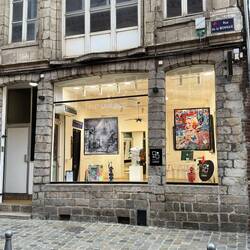 Art gallery, zoom in there is a Snoopy in the window