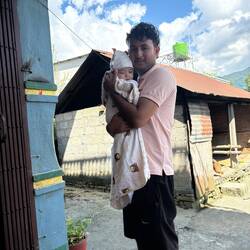 The second host family with a 3 month old baby. Nepalis now typically have two or maybe 3 kids