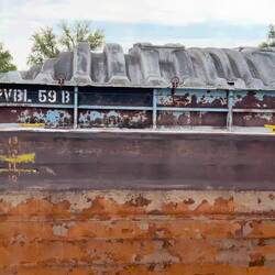 Here's what a barge tow looks like as we pass. He's got 15 ahead and one 'on the hip'.