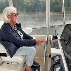 Rosie at the wheel...