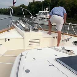 Preston deploys the anchor (by remote control)