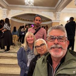 Jordan at the back, Carolyn, me and Brad at the theatre