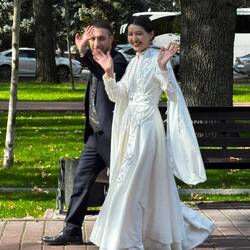 Happy bride and groom