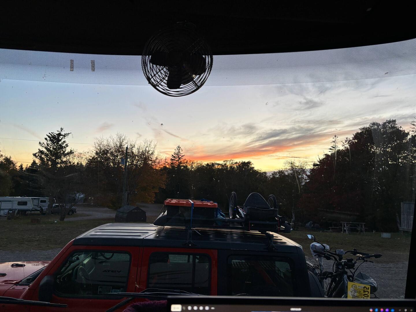 Nice sunset from the motorhome.