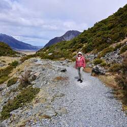 Intrepid walker, in the sun, rain and wind, all at once